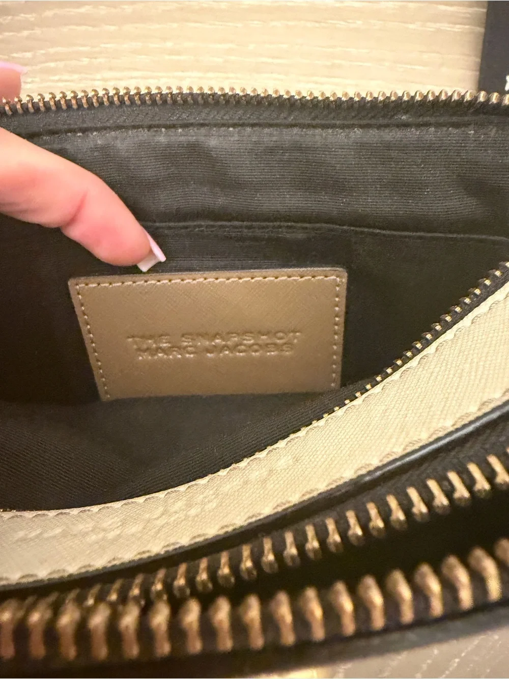 Marc Jacobs Brown Leather Camera Bag with Black Logo Strap